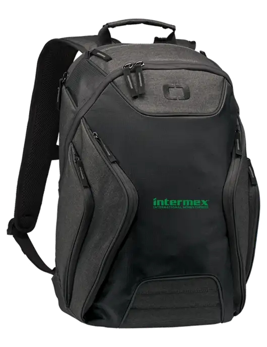OGIO Black/Heather Grey Hatch Laptop Backpack
 w/Intermex Logo
