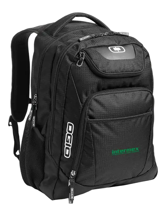 OGIO Black/Silver Excelsior Laptop Backpack w/Intermex Logo