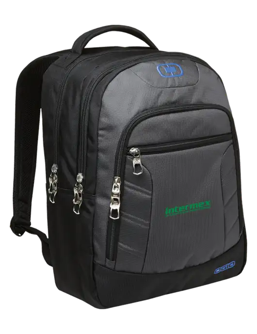 OGIO Dark Grey/Royal Blue Colton Laptop Backpack  w/Intermex Logo