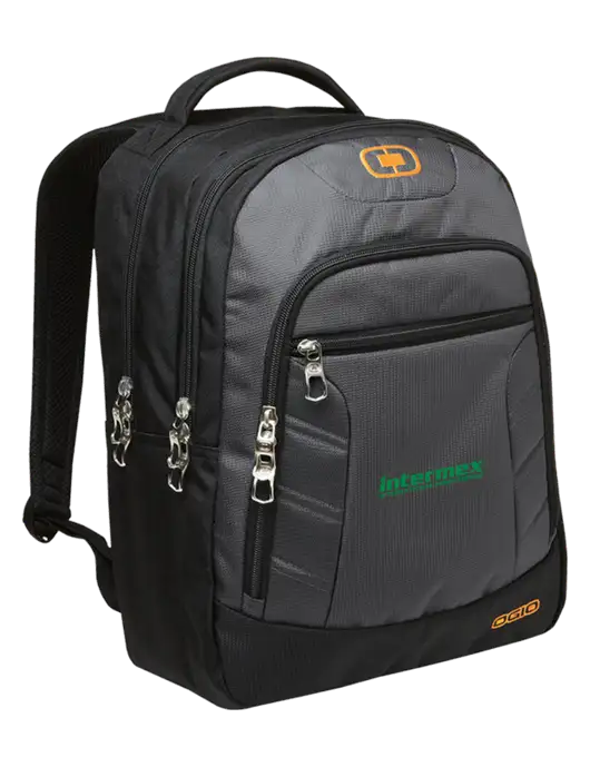 OGIO Dark Grey/Orange Colton Laptop Backpack
 w/Intermex Logo