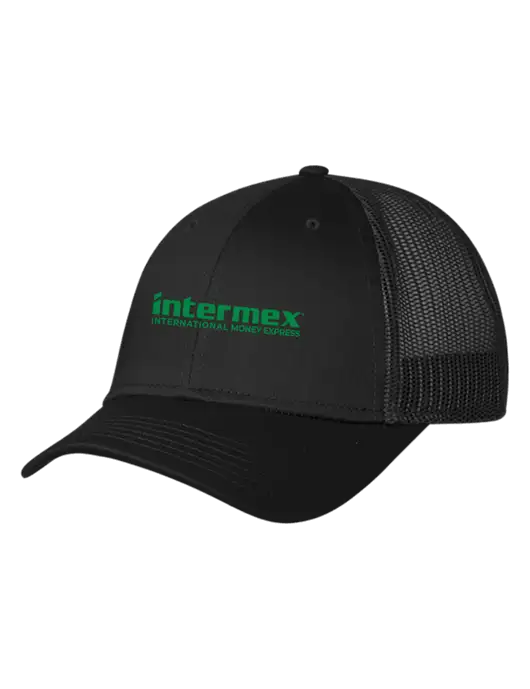 Black Mesh Trucker Cap Snap Back w/Intermex Logo