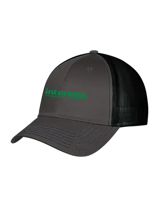 Charcoal & Black Mesh Trucker Cap Snap Back w/Intermex Logo