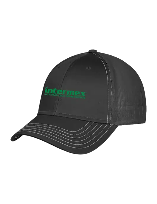 Charcoal Grey Mesh Trucker Cap Snap Back w/Intermex Logo