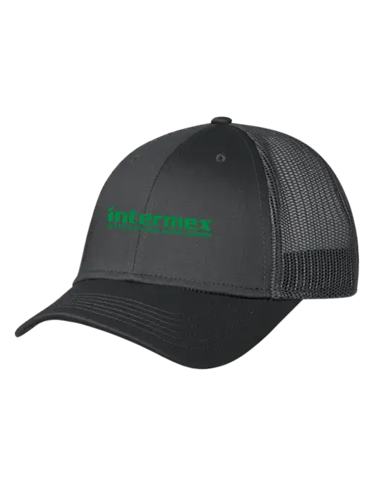 Charcoal Mesh Trucker Cap Snap Back w/Intermex Logo