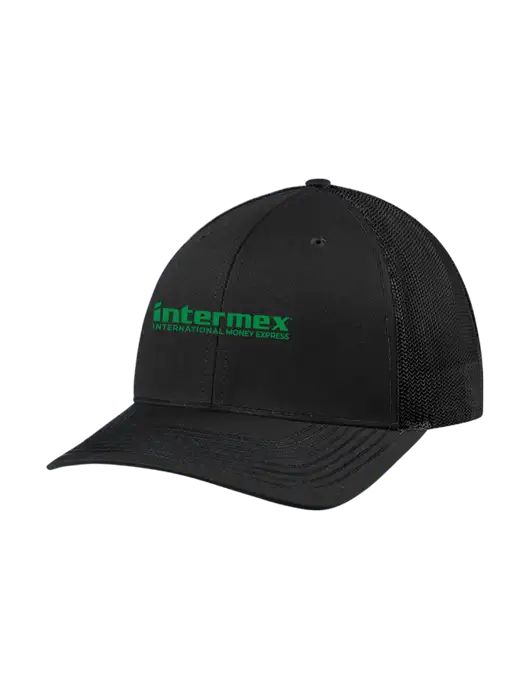 Richardson Adjustable Snapback Original 112 Trucker Cap Black w/Black Mesh w/Intermex Logo