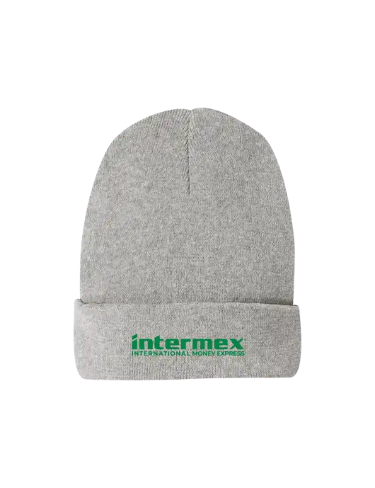 Recycled Light Heather Grey Beanie w/Intermex Logo