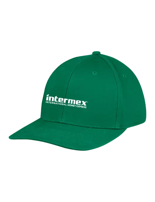 Premium Modern Structured Twill Kelly Green Snapback Cap w/Intermex Logo