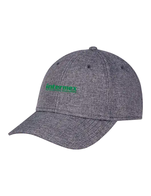 Heather Charcoal Structured Linen Look Cap Hook & Loop w/Intermex Logo
