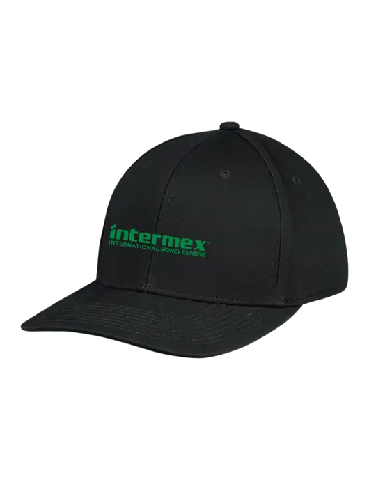 Premium Modern Structured Twill Black Snapback Cap w/Intermex Logo