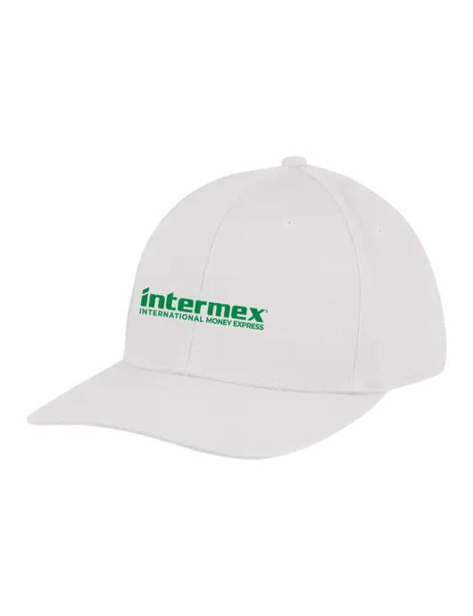 Premium Modern Structured Twill White Snapback Cap w/Intermex Logo