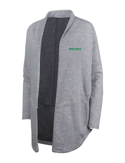 Medium Heather Grey/Char Heather Womens Interlock Cardigan w/Intermex Logo
