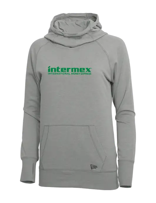 New Era Shadow Grey Heather Womens Tri-Blend Fleece Pullover Hoodie w/Intermex Logo