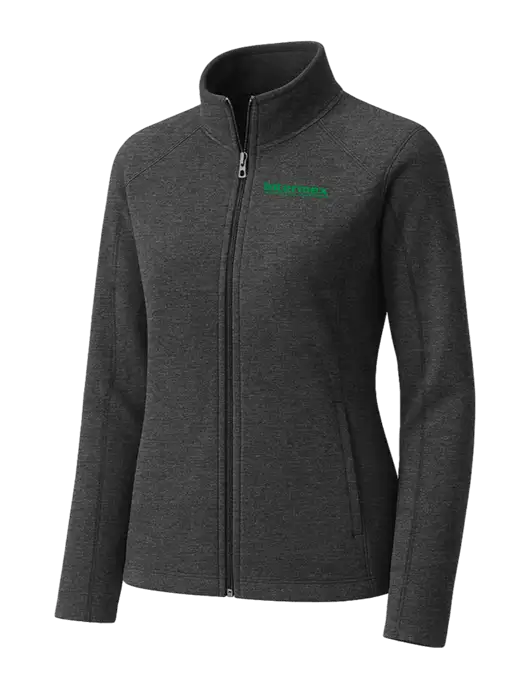 Charcoal Womens Heather Microfleece Full-Zip Jacket w/Intermex Logo
