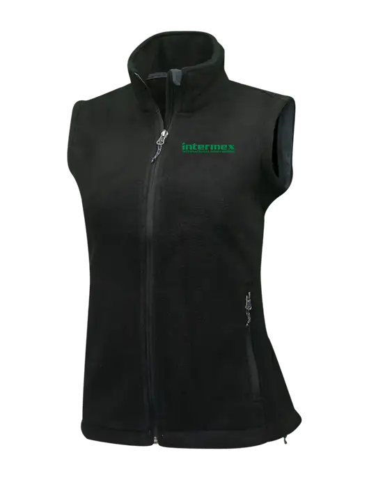 Womens Black Fleece Vest w/Intermex Logo
