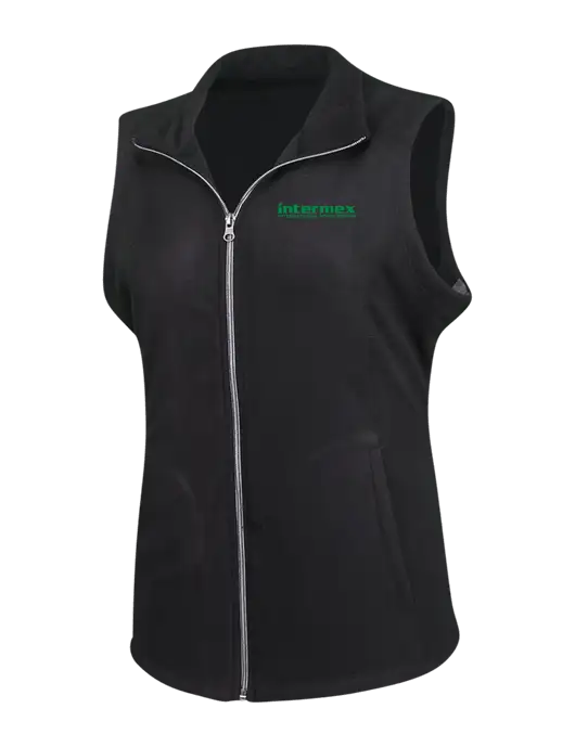 Black Womens Microfleece Vest w/Intermex Logo