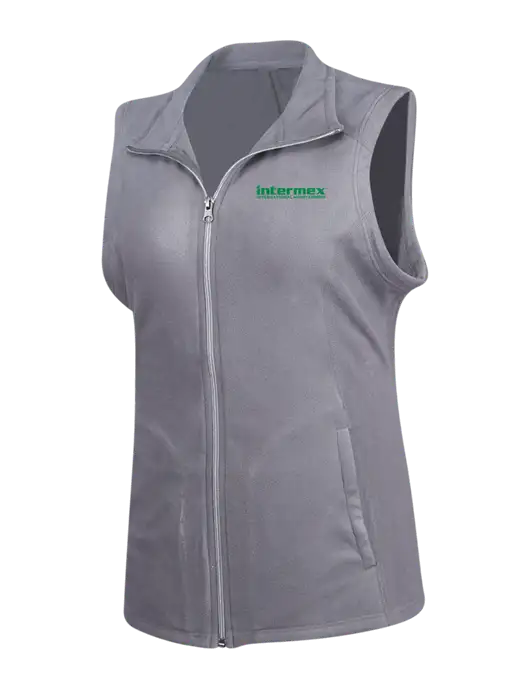 Medium Grey Womens Microfleece Vest w/Intermex Logo