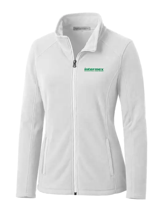 White Womens Microfleece Jacket w/Intermex Logo