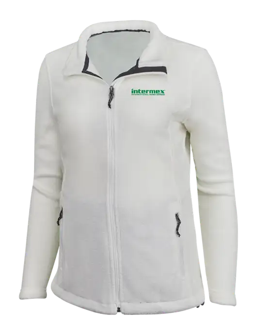 Womens White Fleece Jacket w/Intermex Logo