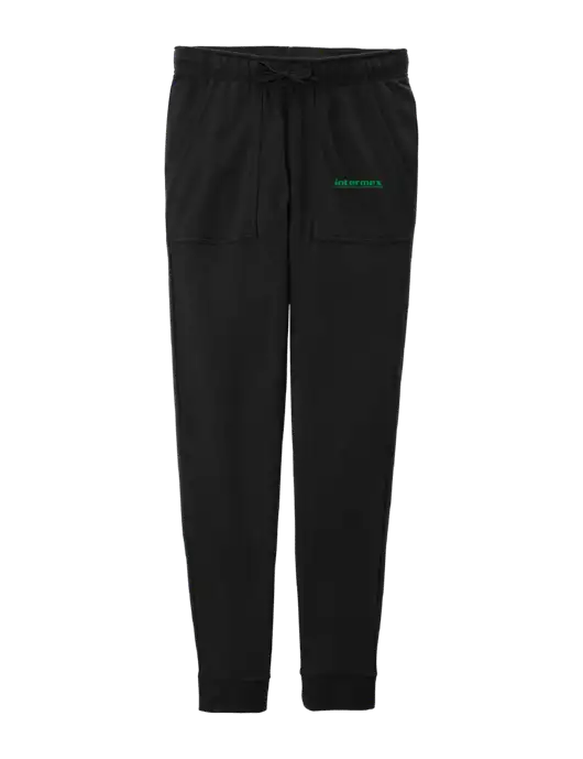 Womens Posicharge Tri-blend Wicking Black Triad Solid Fleece Jogger w/Intermex Logo