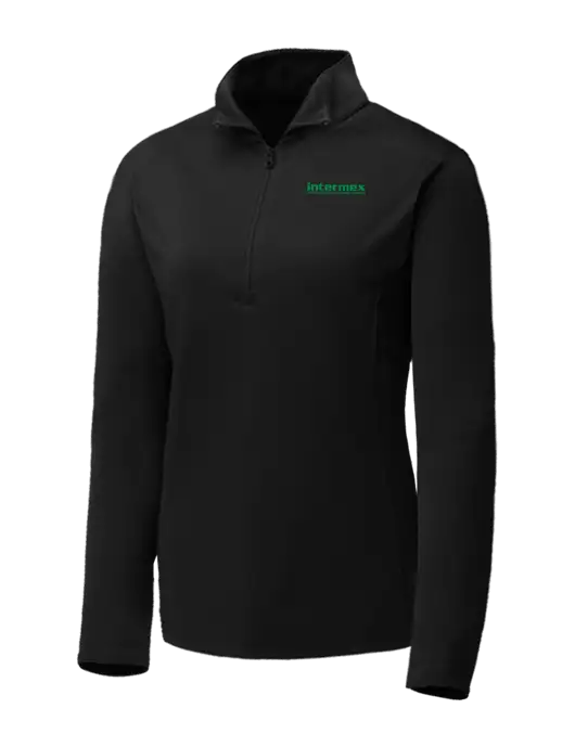 Black Womens Posicharge Competitor ¼ Zip Pullover w/Intermex Logo