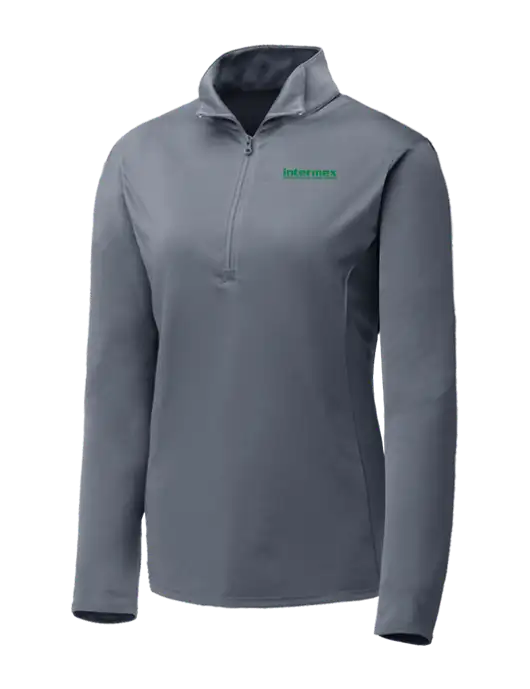 Medium Grey Womens Posicharge Competitor ¼ Zip Pullover w/Intermex Logo