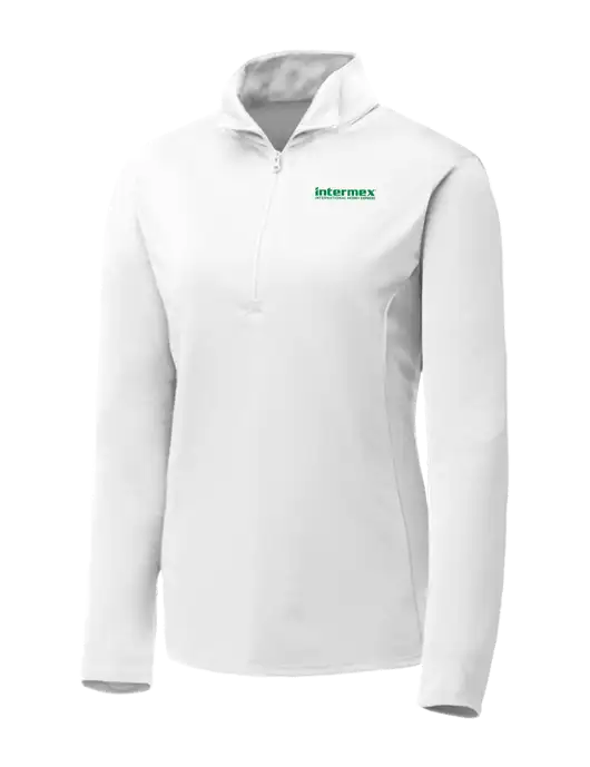 White Womens Posicharge Competitor ¼ Zip Pullover w/Intermex Logo